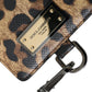 Dolce & Gabbana Brown Leather Leopard Print Logo Plaque Cardholder Wallet