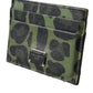 Dolce & Gabbana Green Black Leopard Logo Plaque Card Holder Wallet