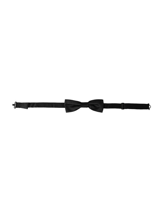 Dolce & Gabbana Black Silk Adjustable Neck Men Bow Tie