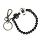 Dolce & Gabbana Black White Beaded DG Charm Accessory Keychain Keyring