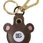 Dolce & Gabbana Multicolor Dauphine Calfskin DG Logo Keyring Keychain