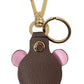 Dolce & Gabbana Multicolor Dauphine Calfskin DG Logo Keyring Keychain