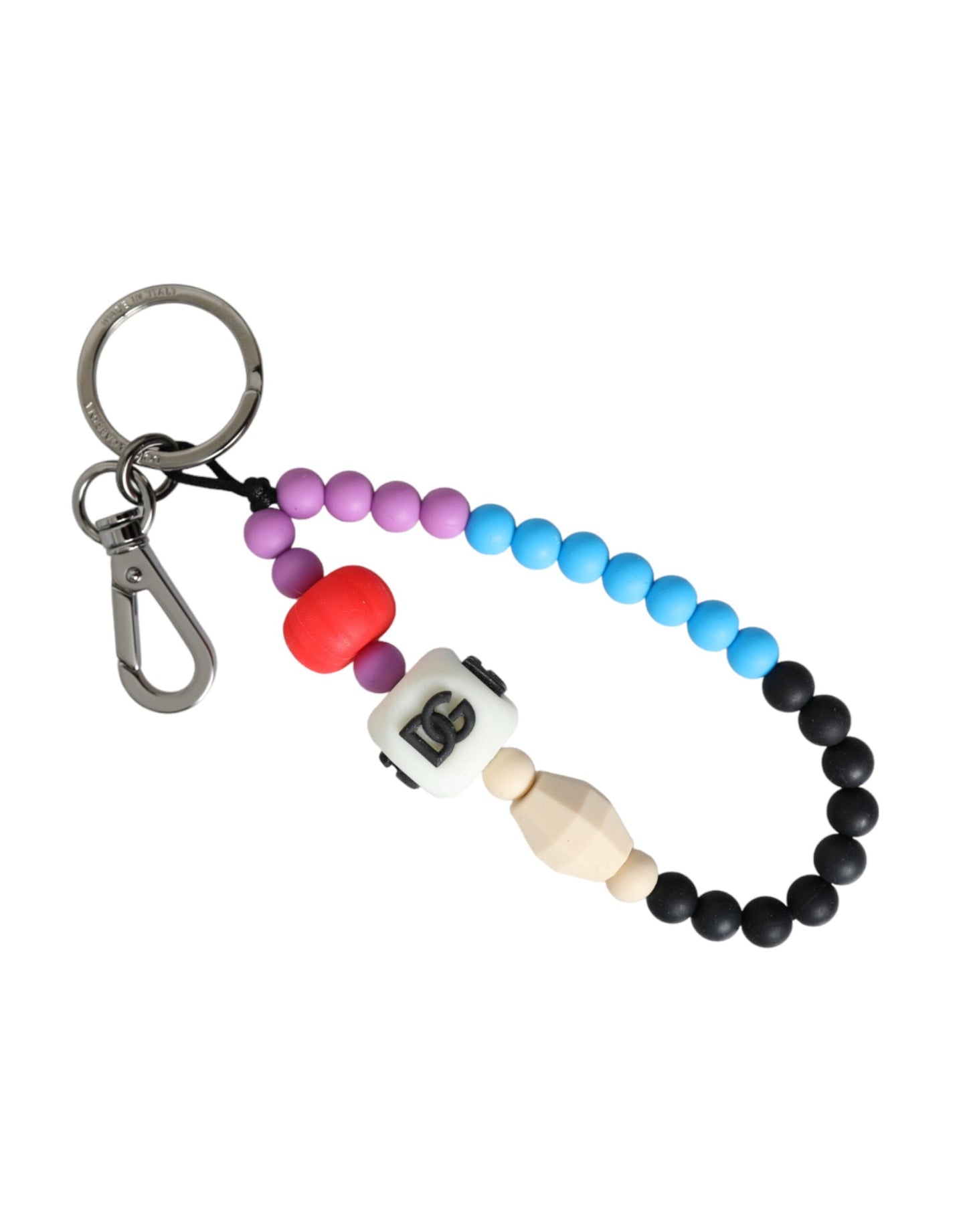 Dolce & Gabbana Multicolor Beaded DG Charm Accessory Keychain Keyring