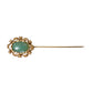 Dolce & Gabbana Gold Tone Brass Oval Gem Stone Men Pin Brooch