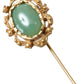 Dolce & Gabbana Gold Tone Brass Oval Gem Stone Men Pin Brooch