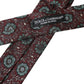 Dolce & Gabbana Maroon Floral 100% Silk Adjustable Men Tie