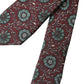 Dolce & Gabbana Maroon Floral 100% Silk Adjustable Men Tie