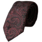 Dolce & Gabbana Bordeaux Patterned Silk Adjustable Men Tie