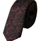 Dolce & Gabbana Maroon Floral Fantasy Silk Adjustable Men Tie
