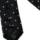 Dolce & Gabbana Black Polka Dot Silk Skinny Adjustable Men Tie