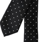 Dolce & Gabbana Black Polka Dot Silk Skinny Adjustable Men Tie