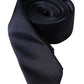 Dolce & Gabbana Dark Blue Solid Silk Adjustable Men Tie