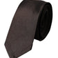 Dolce & Gabbana Brown Solid 100% Silk Adjustable Tie