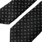 Dolce & Gabbana Black Jacquard Patterned Silk Adjustable Men Tie