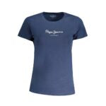 Pepe Jeans Blue Cotton Tops & T-Shirt