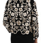 Dolce & Gabbana Floral Embroidered Crystal Wool Coat Jacket