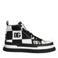 Dolce & Gabbana Black White Checkered High Top Sneakers Shoes