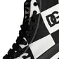 Dolce & Gabbana Black White Checkered High Top Sneakers Shoes