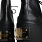 Dolce & Gabbana Black Lace Up Trekking Ankle Boots Men Shoes