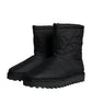 Dolce & Gabbana Black Nylon Padded Mid Calf Men Boots Shoes