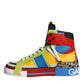 Dolce & Gabbana Multicolor Leather High Top Sneakers Shoes