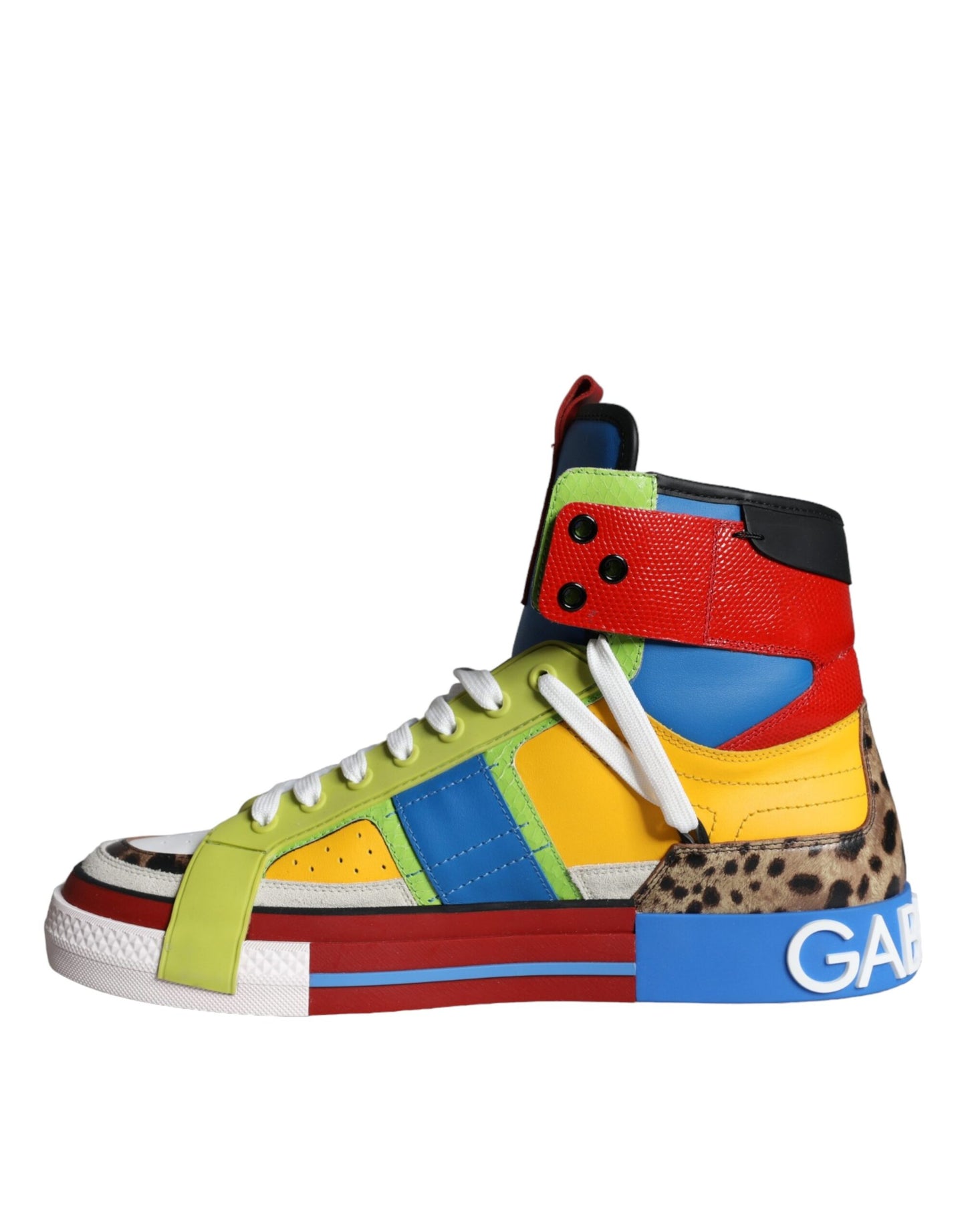 Dolce & Gabbana Multicolor Leather High Top Sneakers Shoes