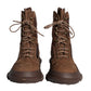 Dolce & Gabbana Brown Suede Leather Military Combat Men Boots Shoes