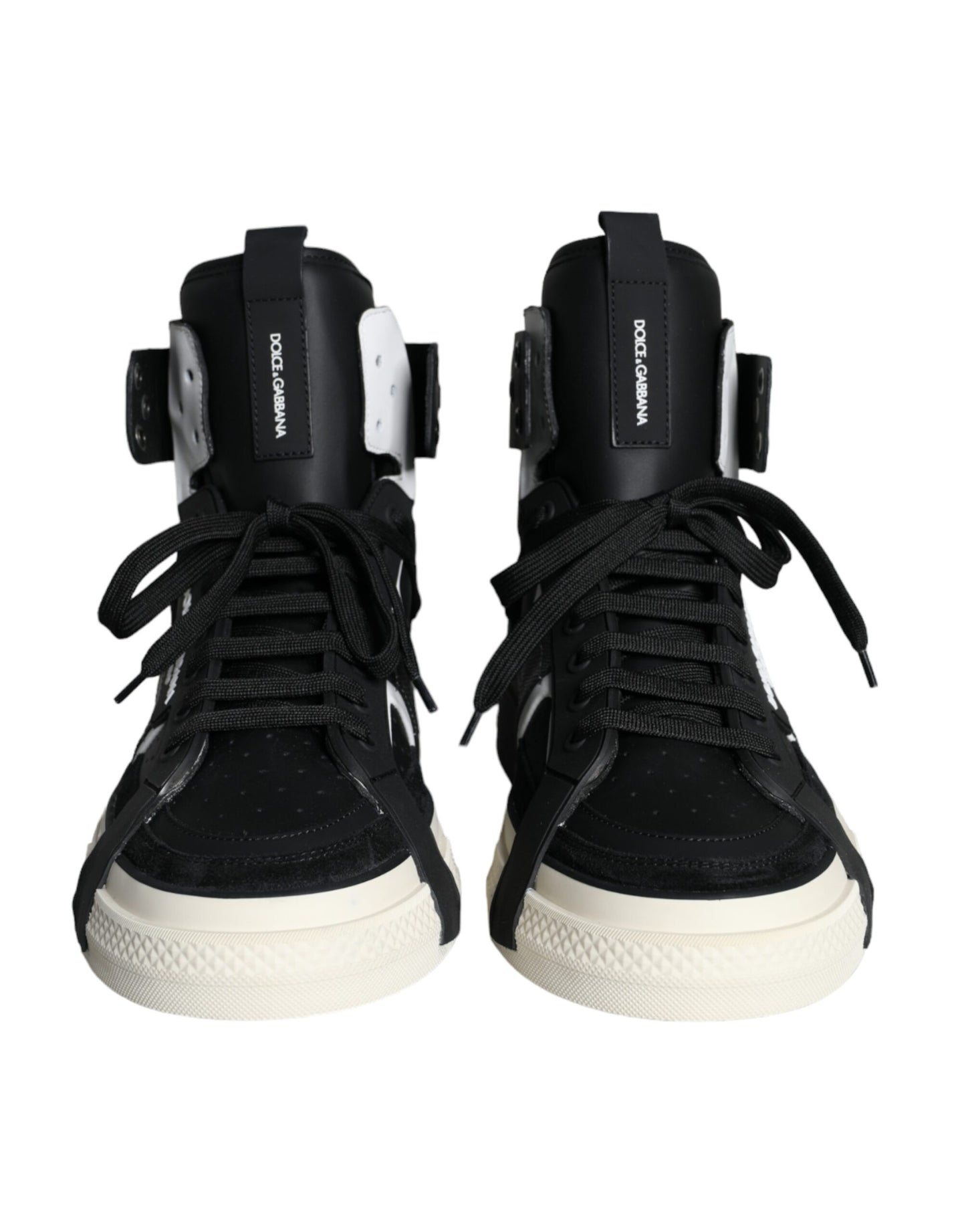 Dolce & Gabbana Black White Lace Up High Top Sneakers Shoes