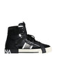 Dolce & Gabbana Black White Lace Up High Top Sneakers Shoes