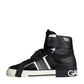 Dolce & Gabbana Black White Lace Up High Top Sneakers Shoes