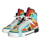 Dolce & Gabbana Multicolor Leather High Top Sneakers Shoes