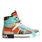 Dolce & Gabbana Multicolor Leather High Top Sneakers Shoes