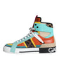 Dolce & Gabbana Multicolor Leather High Top Sneakers Shoes