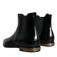 Dolce & Gabbana Black Leather Chelsea Ankle Boots Shoes