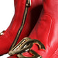 Dolce & Gabbana Red Lambskin Leather Men Ankle Boots Shoes