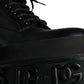 Dolce & Gabbana Black Lace Up Trekking Ankle Boots Men Shoes