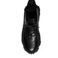 Dolce & Gabbana Black Lace Up Trekking Ankle Boots Men Shoes