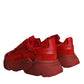 Dolce & Gabbana Red Leather Daymaster Low Top Sneakers Shoes