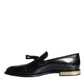 Dolce & Gabbana Black Calf Leather Loafer Mens Dress Shoes