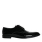 Dolce & Gabbana Black Calfskin Leather Derby Men Dress Shoes