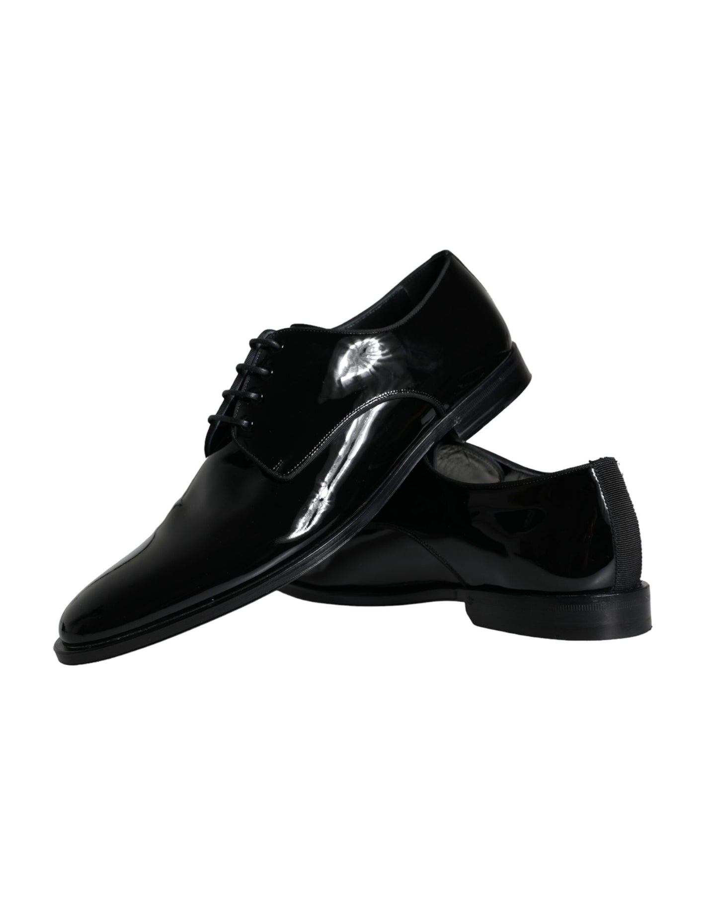 Dolce & Gabbana Black Calfskin Leather Derby Men Dress Shoes