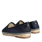 Dolce & Gabbana Blue Denim Cotton Leather Espadrilles Shoes