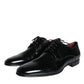 Dolce & Gabbana Black Calfskin Leather Derby Dress Men Shoes