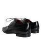 Dolce & Gabbana Black Calfskin Leather Derby Dress Men Shoes