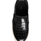 Dolce & Gabbana Black Leather Loafers Slippers Casual Shoes