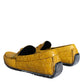 Dolce & Gabbana Yellow Leather Slip Mocassin Loafers Shoes