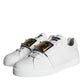 Dolce & Gabbana White Portofino Logo Plaque Sneakers Shoes