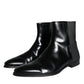 Dolce & Gabbana Black Calf Leather Men Ankle Boots Men Shoes