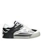 Dolce & Gabbana Black Silver Custom 2.Zero Low Top Sneakers Shoes