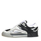 Dolce & Gabbana Black Silver Custom 2.Zero Low Top Sneakers Shoes